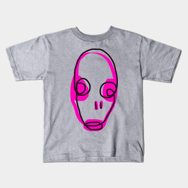 Pink on the Inside - Hand Drawn Digital Print by ObKrux Kids T-Shirt by ObKrux